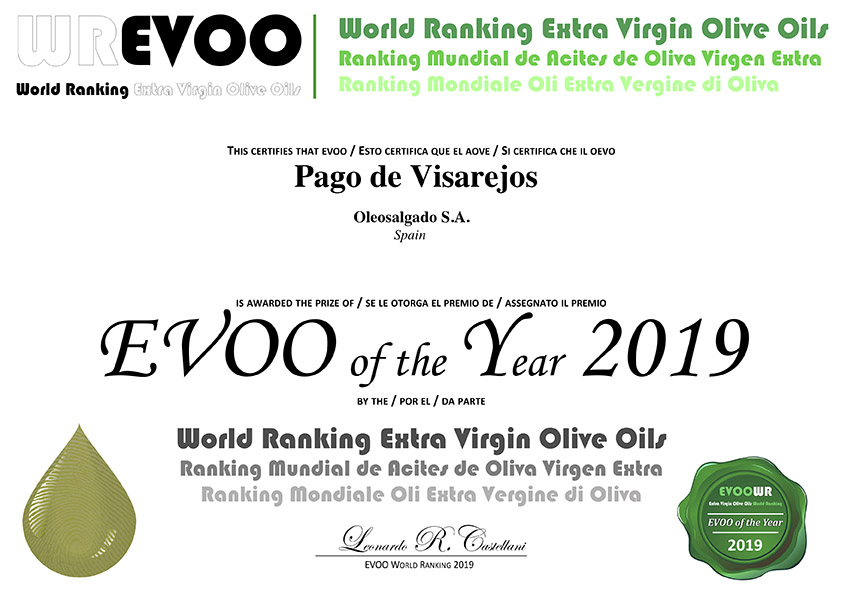 certificado del world ranking extra virgin olive oil