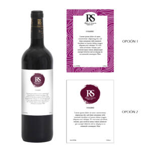 Prototipo de etiqueta personalizable para vino