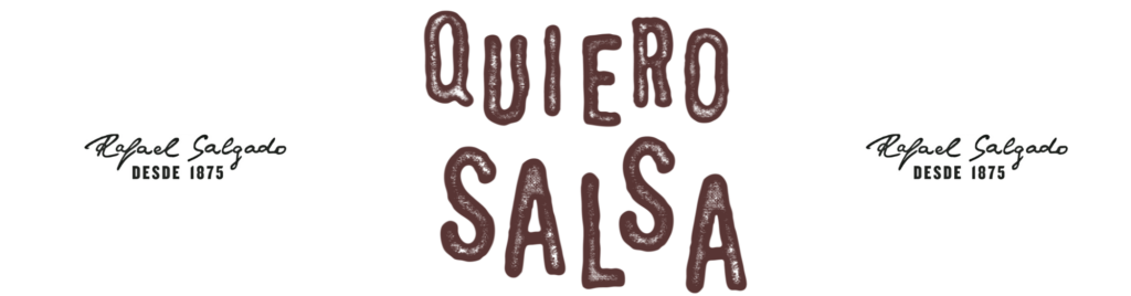 Banner sin elementos gráficos donde incluyen el logo de la marca con el término: "Quiero Salsa"