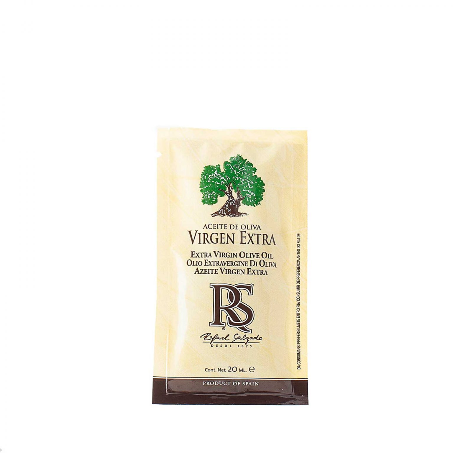 Aceite de Oliva Virgen Extra RS 20 ml (400 bolsas/caja)