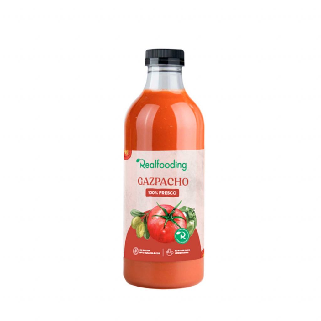 Gazpacho 100 % natural, REALFOODING 1L pet (6 bot./caja)