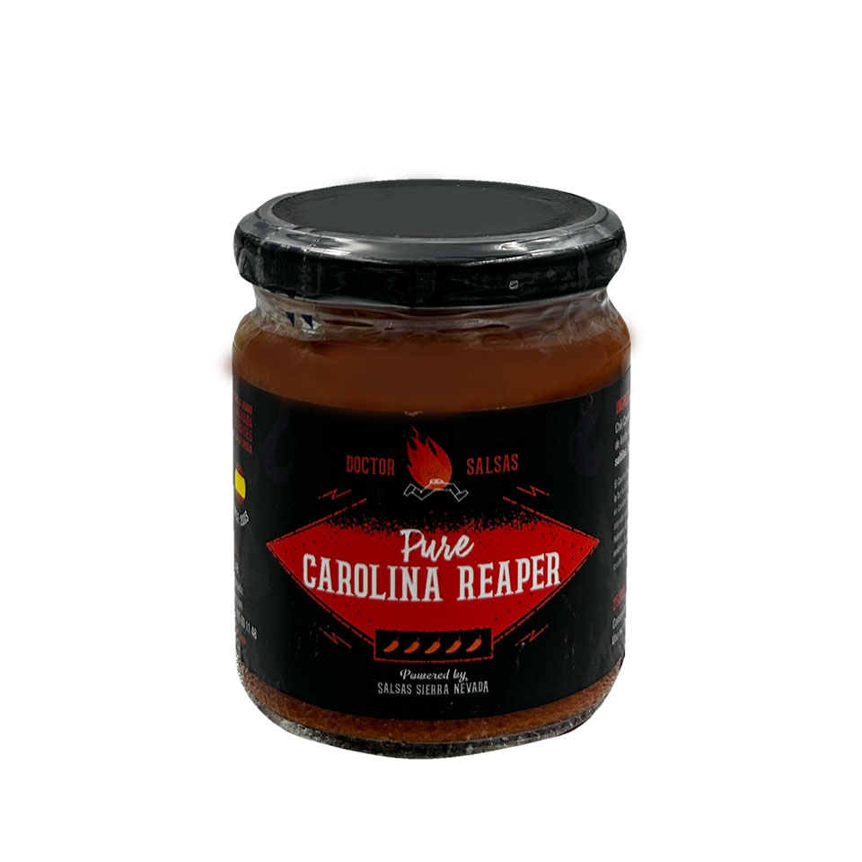 Pyuré carolina reaper, muy picane, de 250 ml. vendido por Aceites Rafael Salgado